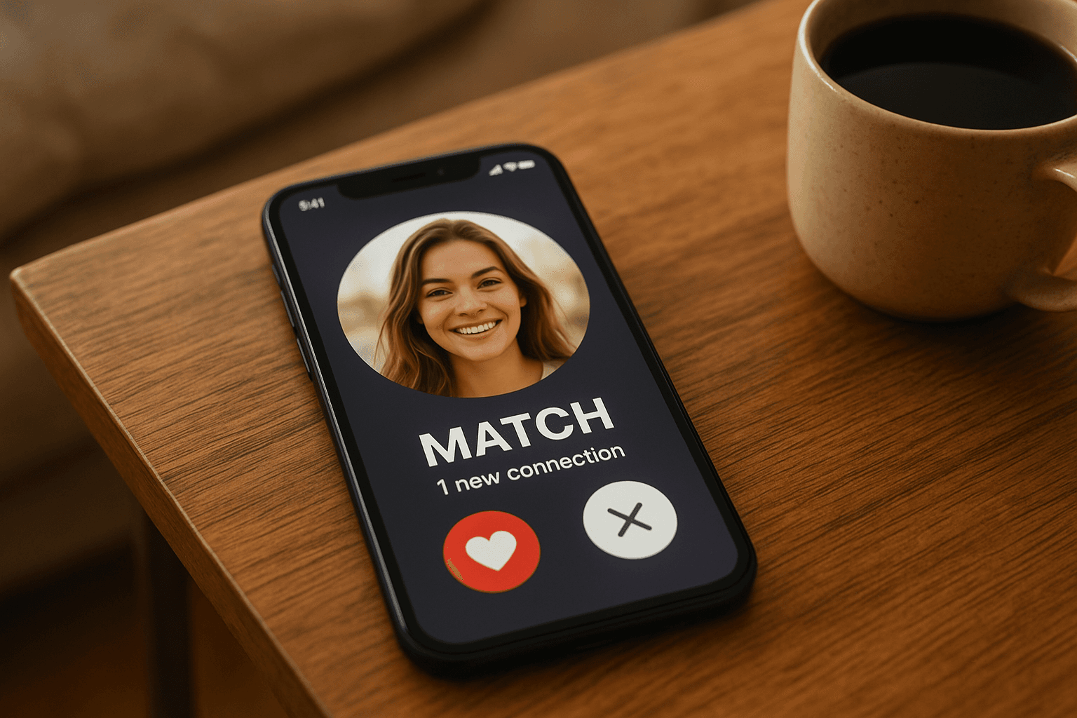 Smart phone showing the Bumble Backtrack feature in use on a dating profile.