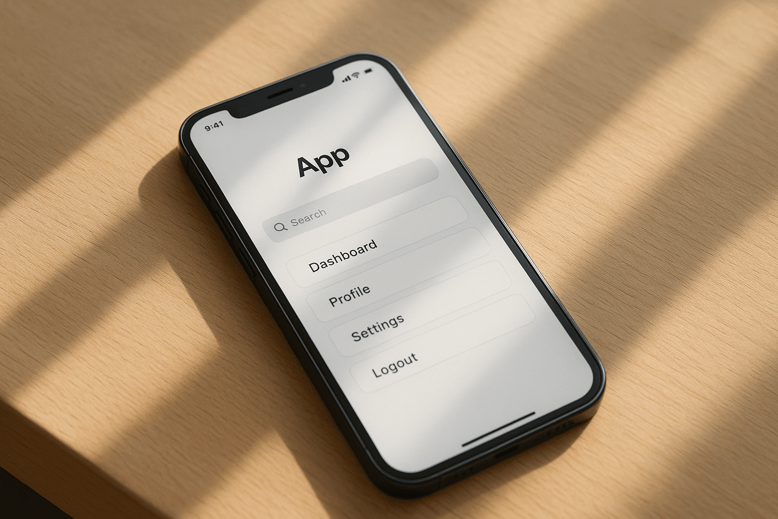 A smartphone resting on a wooden table displaying how to change age on Bumble settings inside the application interface.