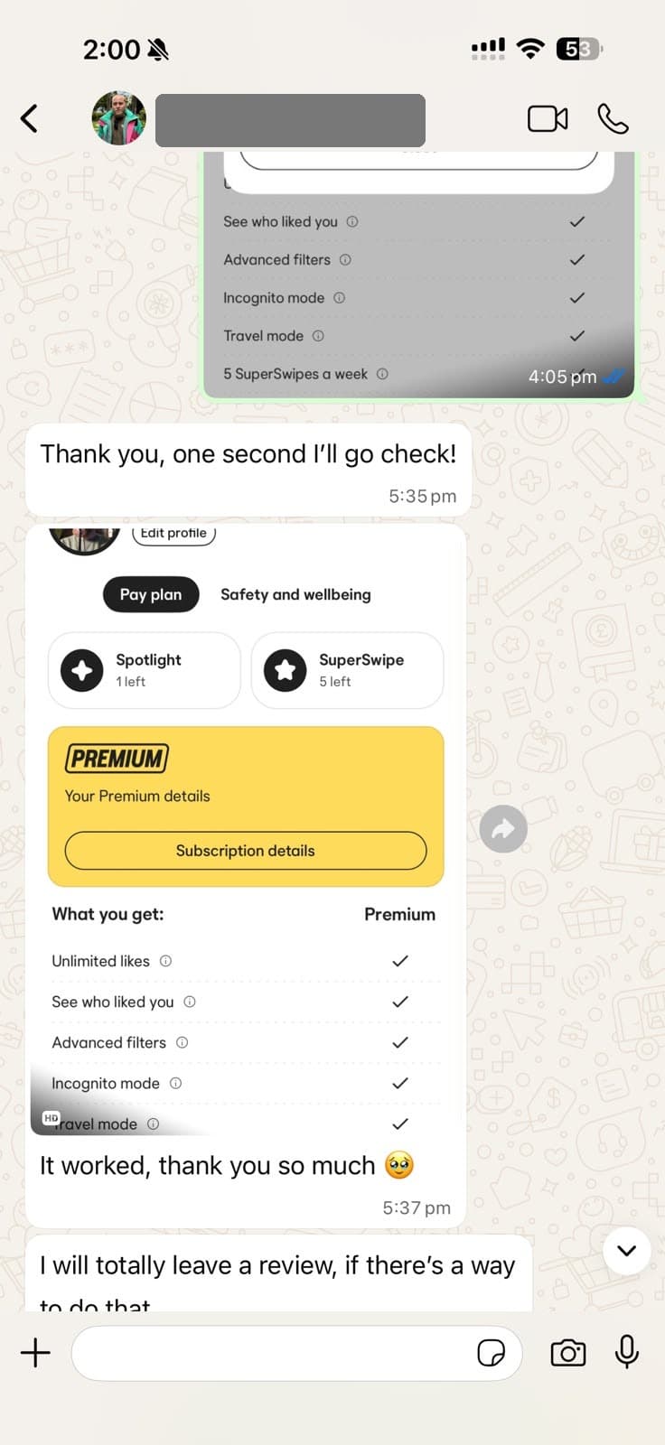 Customer review screenshot 2 — verified ProBumble order