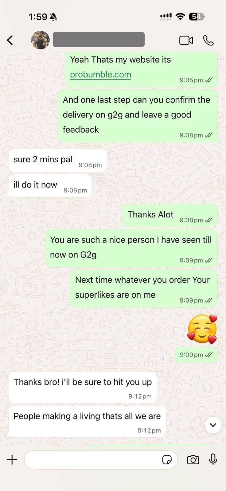 Customer review screenshot 6 — verified ProBumble order